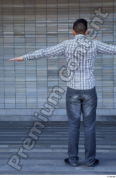 Whole Body Man T poses White Casual Slim Standing Street photo references